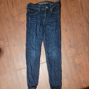 American Eagle Outfitters Women's Dark Blue Skinny Jeans